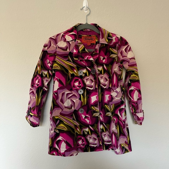 Missoni for Target Girls Velvet Floral Jacket Kid’s Size Medium Winter Floral - Picture 2 of 5